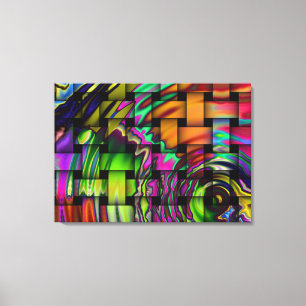 Psychedelic Basket Weave Wrapped Canvas Print