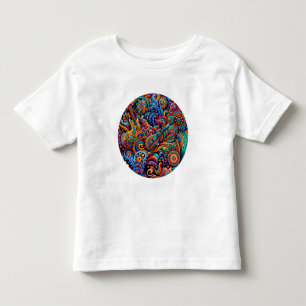 Psychedelic Batik Guitar Art–Colourful Retro Music Toddler T-Shirt