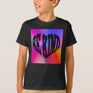 Psychedelic Be Kind Heart Design – Vibrant Rainbow T-Shirt