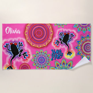 Psychedelic Beach Towel Hot Frog Surf