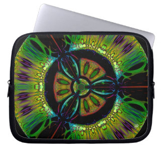 Psychedelic bio-hazard symbol (or whatever u see) laptop sleeve