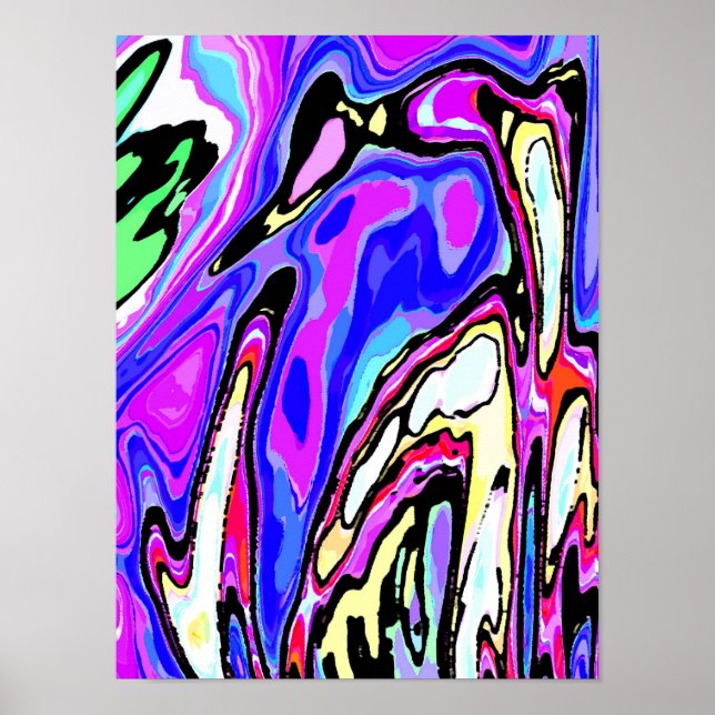 Psychedelic Bird ~ Print Halloween Abstract Modern (Front)