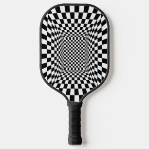 Psychedelic Black and White Pickleball Paddle