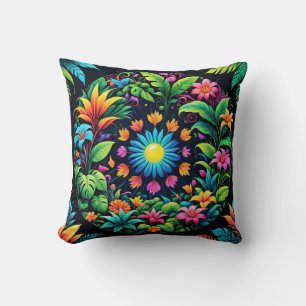 Psychedelic blooms cushion