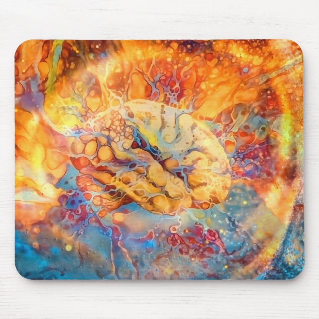 Psychedelic Brain in Vivid Colours Mouse Pad (Front)