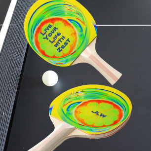 Psychedelic Bright Colourful Pop Art Citrus Ping Pong Paddle