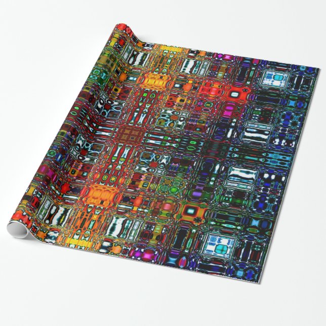 Psychedelic Bright Spot Light Wrapping Paper (Unrolled)