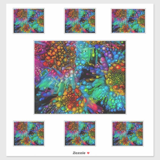 Psychedelic Bubble Burst Abstract Daisies  (Sheet)