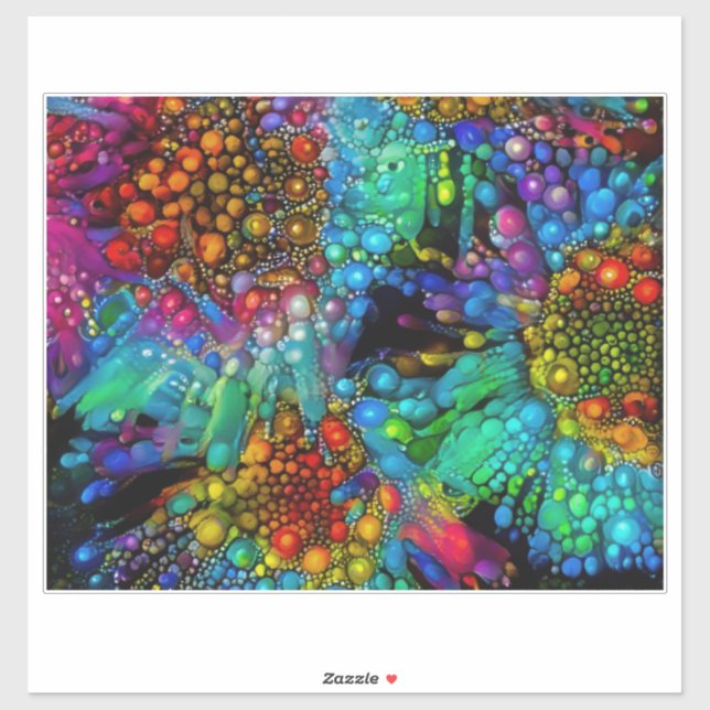 Psychedelic Bubble Burst Abstract Daisies  (Sheet)