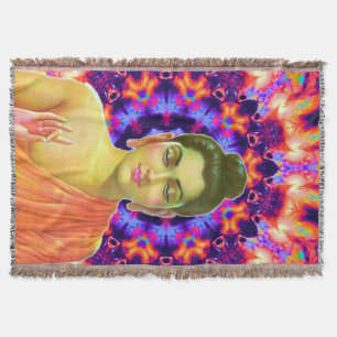 Psychedelic Buddha Throw Blanket