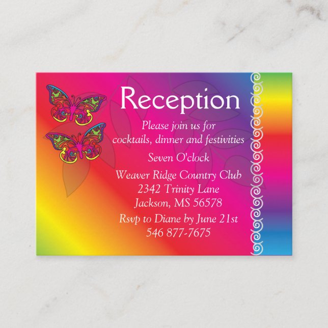 Psychedelic Butterfly Design Enclosure Card (Front)