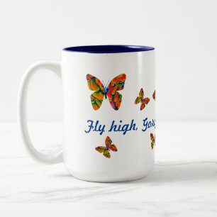 Psychedelic Butterfly Fly High Two-Tone Coffee Mug