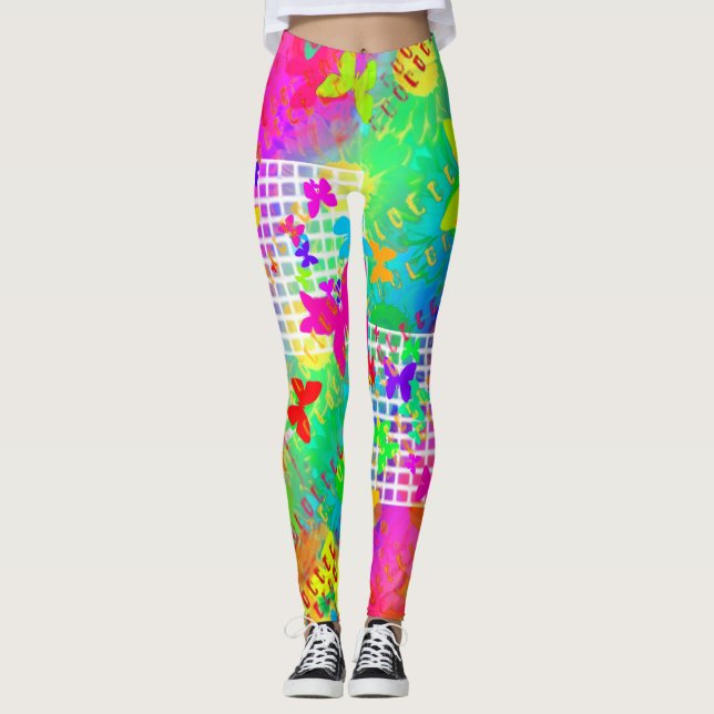 Psychedelic Butterfly Leggings (Front)