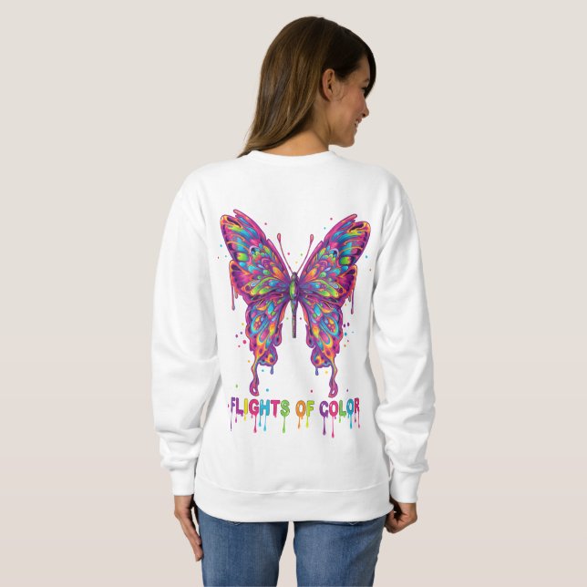 "Psychedelic Butterfly T-Shirt – Trippy Nature Sweatshirt (Back Full)