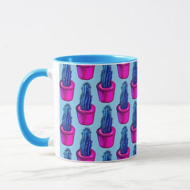 Psychedelic Cactus - Trippy Plant Lover Art Mug (Left)