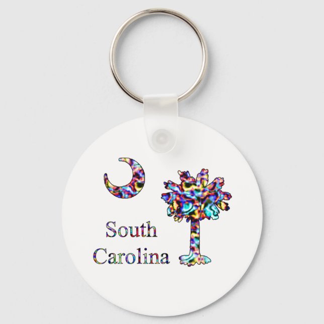 Psychedelic Carolina Palmetto Keychain (Front)