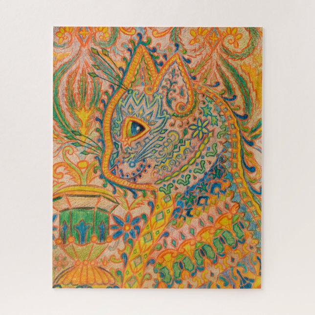 Psychedelic Cat by Louis Wain Jigsaw Puzzle (Vertical)