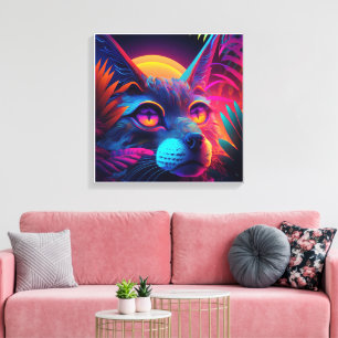Psychedelic Cat Canvas Print