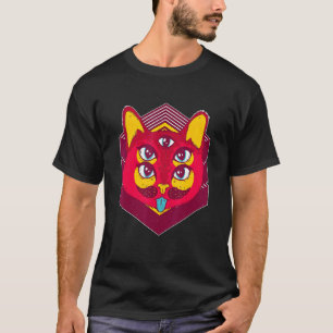 Psychedelic Cat For Cat Kids Boys Girls T-Shirt