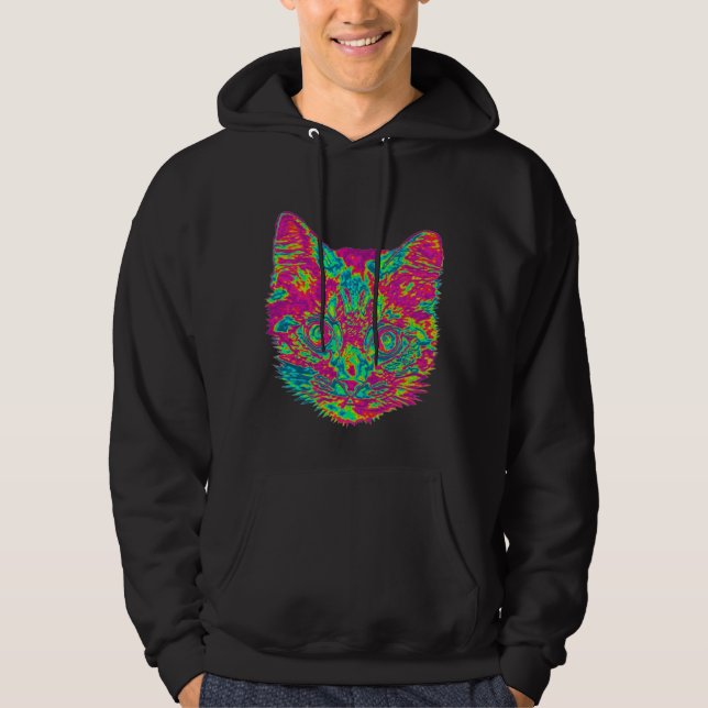 Psychedelic Cat Hoodie (Front)