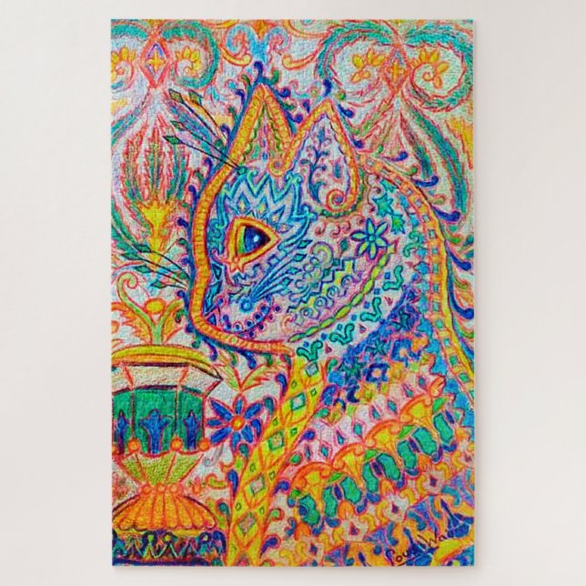 Psychedelic Cat, Louis Wain Jigsaw Puzzle (Vertical)