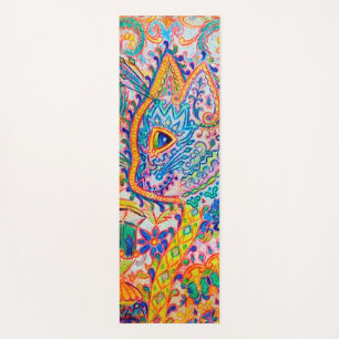 Psychedelic Cat, Louis Wain Yoga Mat