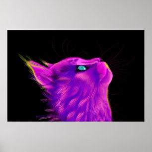 Psychedelic Cat Poster