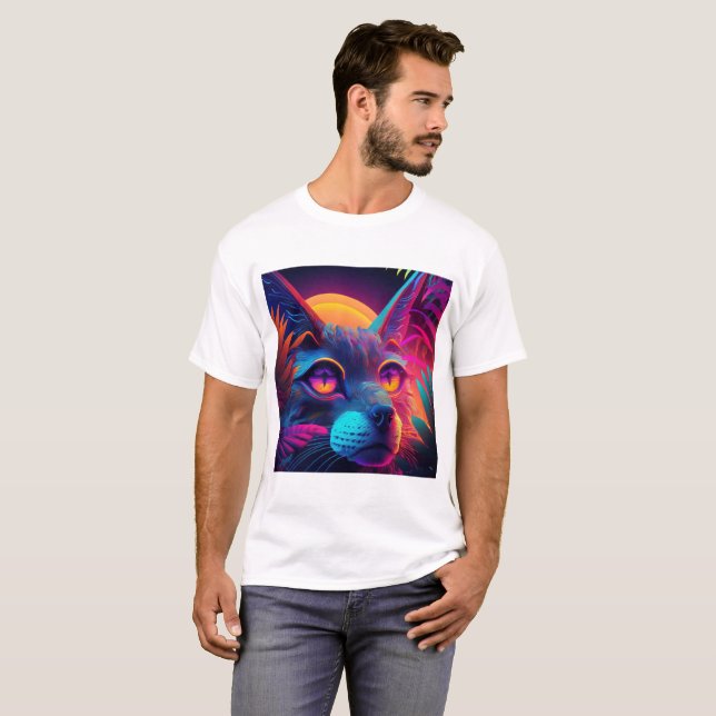 Psychedelic Cat T-Shirt (Front Full)