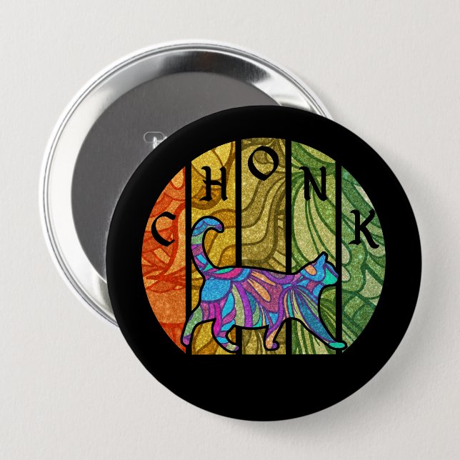 Psychedelic Cat – Trippy Feline Art 10 Cm Round Badge (Front & Back)