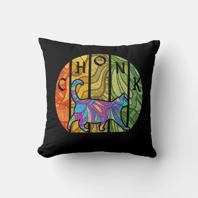 Psychedelic Cat – Trippy Feline Art Cushion (Front)
