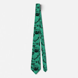 Psychedelic Cats and etc. PSYCAT01A. Green BG Tie