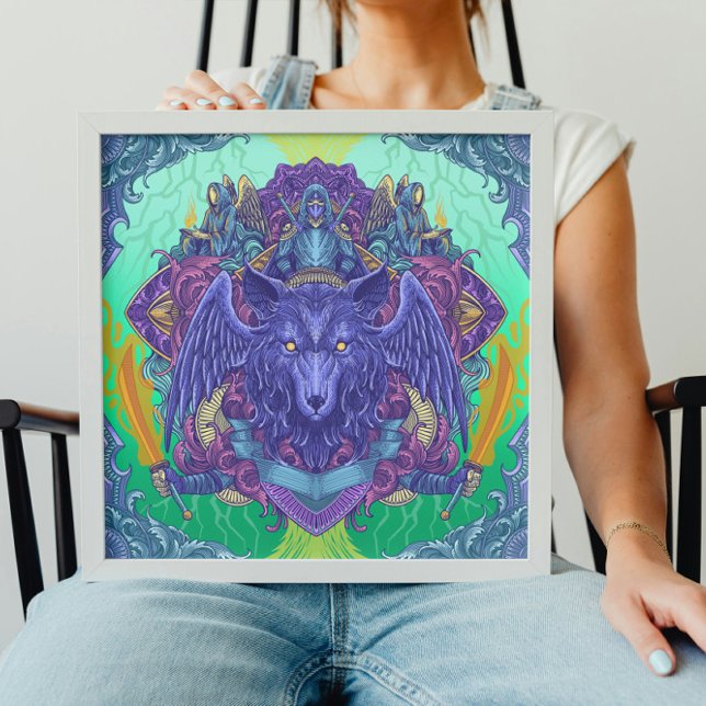 Psychedelic Celestial Wolf Poster (Creator Uploaded)