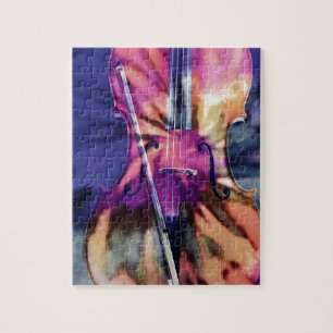 Psychedelic cello jigsaw puzzle