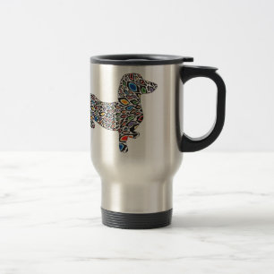 Psychedelic Cheetah Doxie Travel Mug