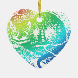 Psychedelic Cheshire Cat Trippy Alice Ceramic Tree Decoration