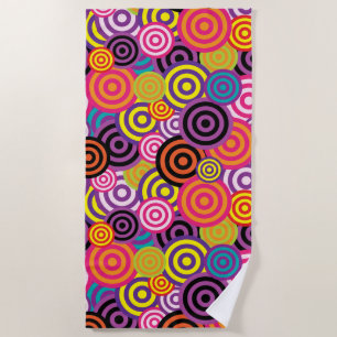 psychedelic circles beach towel