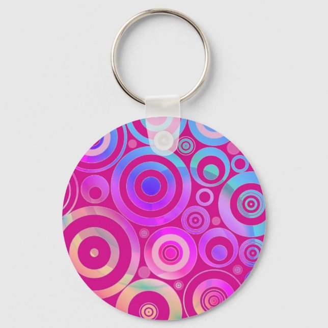 Psychedelic Circles Keychain (Front)