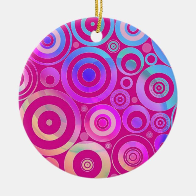 Psychedelic Circles Ornament (Front)