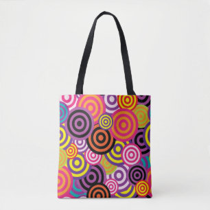 psychedelic circles tote bag