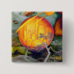 Psychedelic City 15 Cm Square Badge