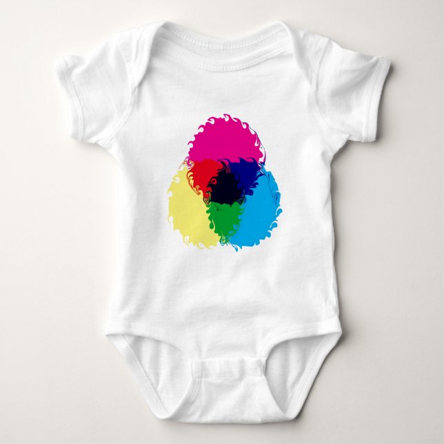 Psychedelic CMYK Baby Bodysuit (Front)