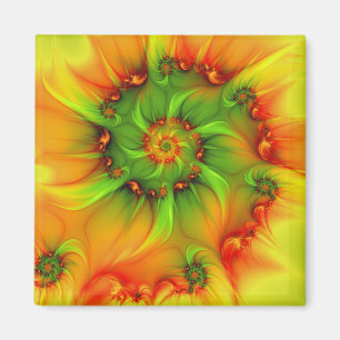 Psychedelic Colorful Modern Abstract Fractal Art Magnet