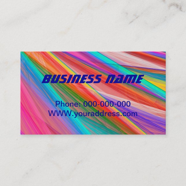 Psychedelic Colourful Abstract Fractal Art Business Card (Front)