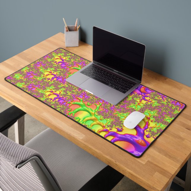 Psychedelic Colourful Acid Trip Abstract Fractal Desk Mat (Office 2)