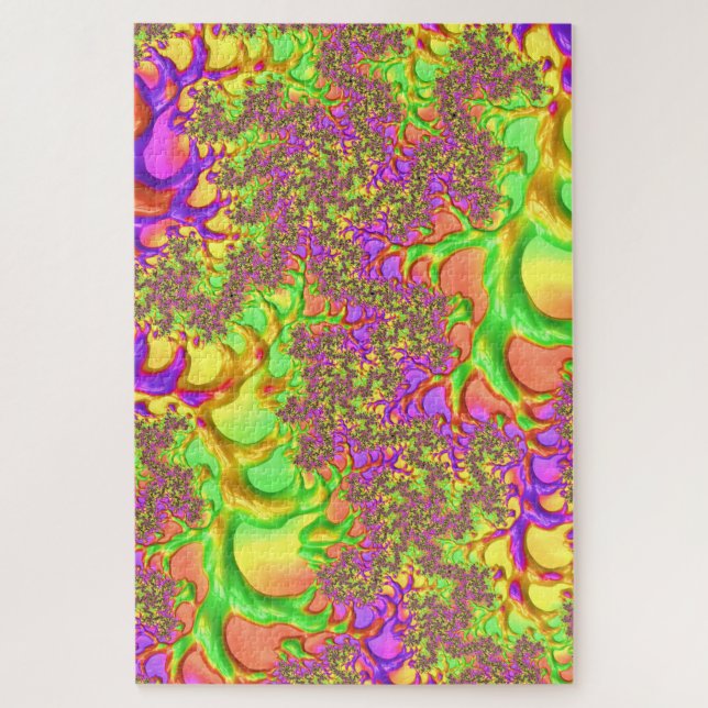 Psychedelic Colourful Acid Trip Abstract Fractal Jigsaw Puzzle (Vertical)