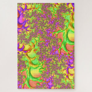 Psychedelic Colourful Acid Trip Abstract Fractal Jigsaw Puzzle