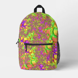 Psychedelic Colourful Acid Trip Abstract Fractal Printed Backpack