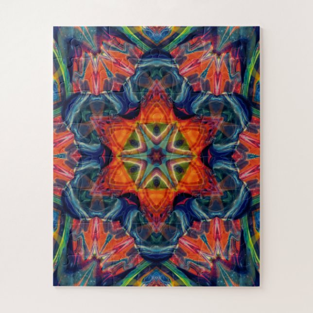 Psychedelic Colourful Kaleidoscope Pattern Jigsaw Puzzle (Vertical)