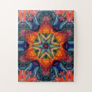 Psychedelic Colourful Kaleidoscope Pattern Jigsaw Puzzle
