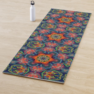 Psychedelic Colourful Kaleidoscope Pattern Yoga Mat